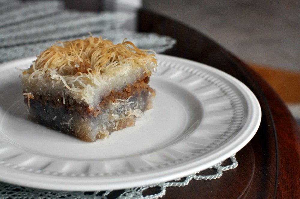 Kadaif — crispy shredded pastry dessert soaked in syrup, traditional Bosnian sweet